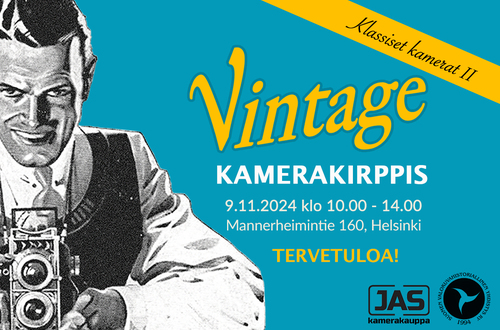 Vintage kamerakirppis JAS Kamerakauppa